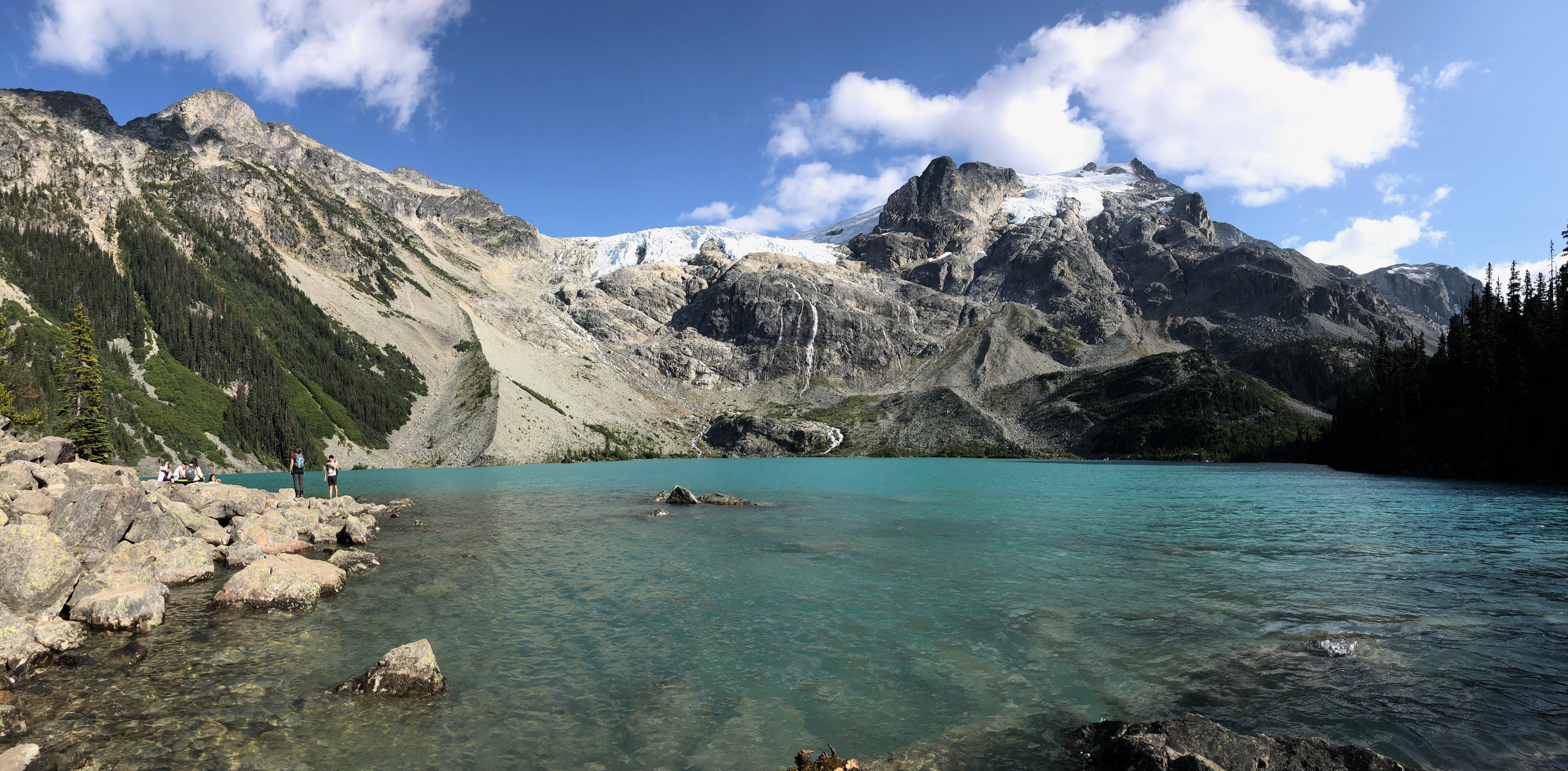 高山湖后台有山和冰川